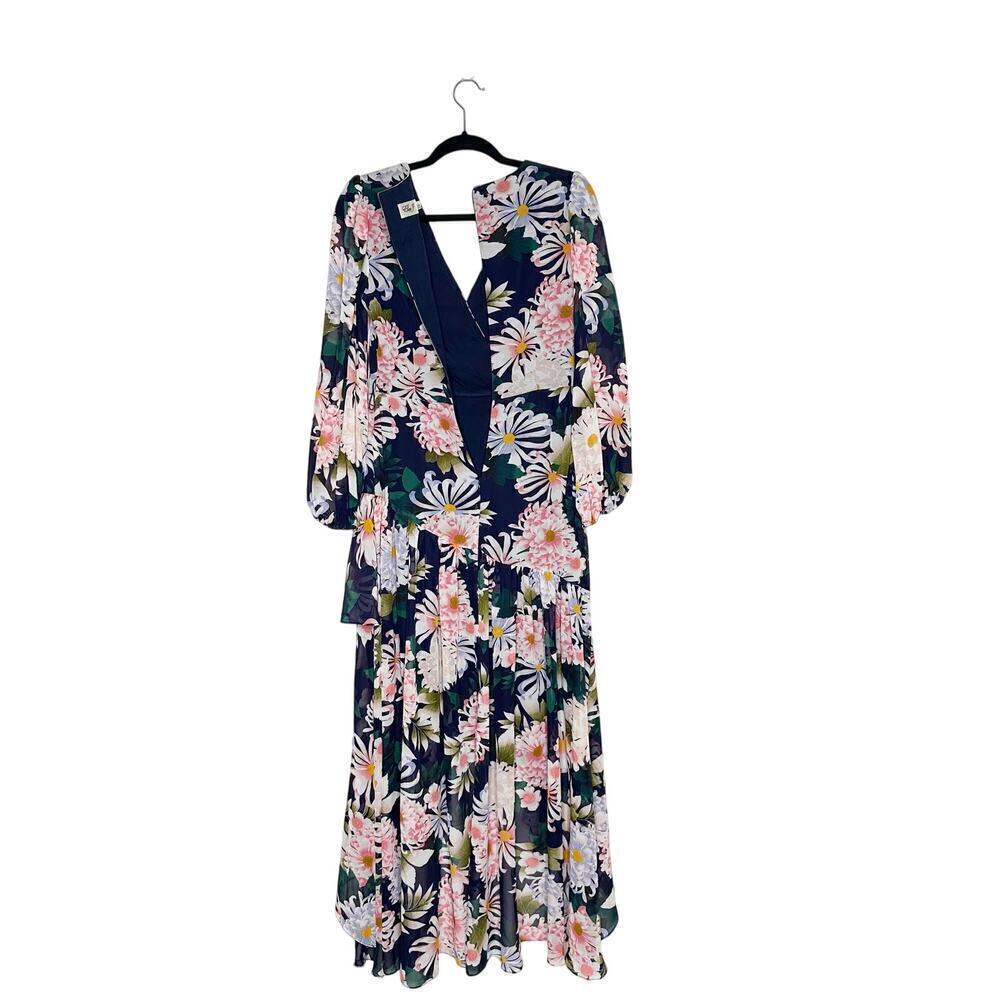 NEW Eliza J Floral Ruffled Long Sleeve Maxi Dress Women's Size 6 - Picture 4 of 6